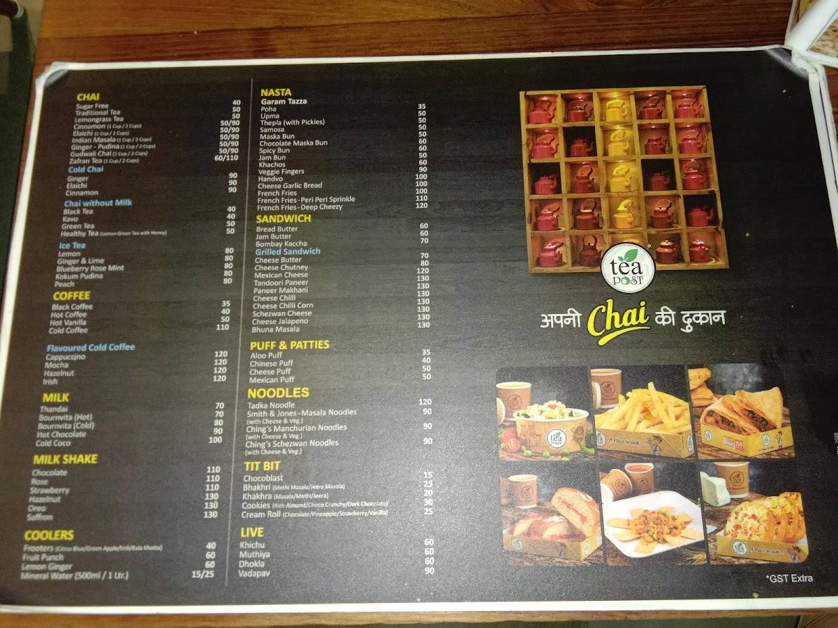 Tea Post - Apni Chai Ki Dukaan Best Cafe, Tea Cafe, Pocket Friendly Cafe menu