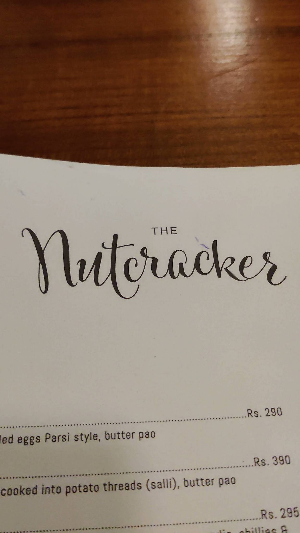 Menu at The Nutcracker, Mumbai, Dr