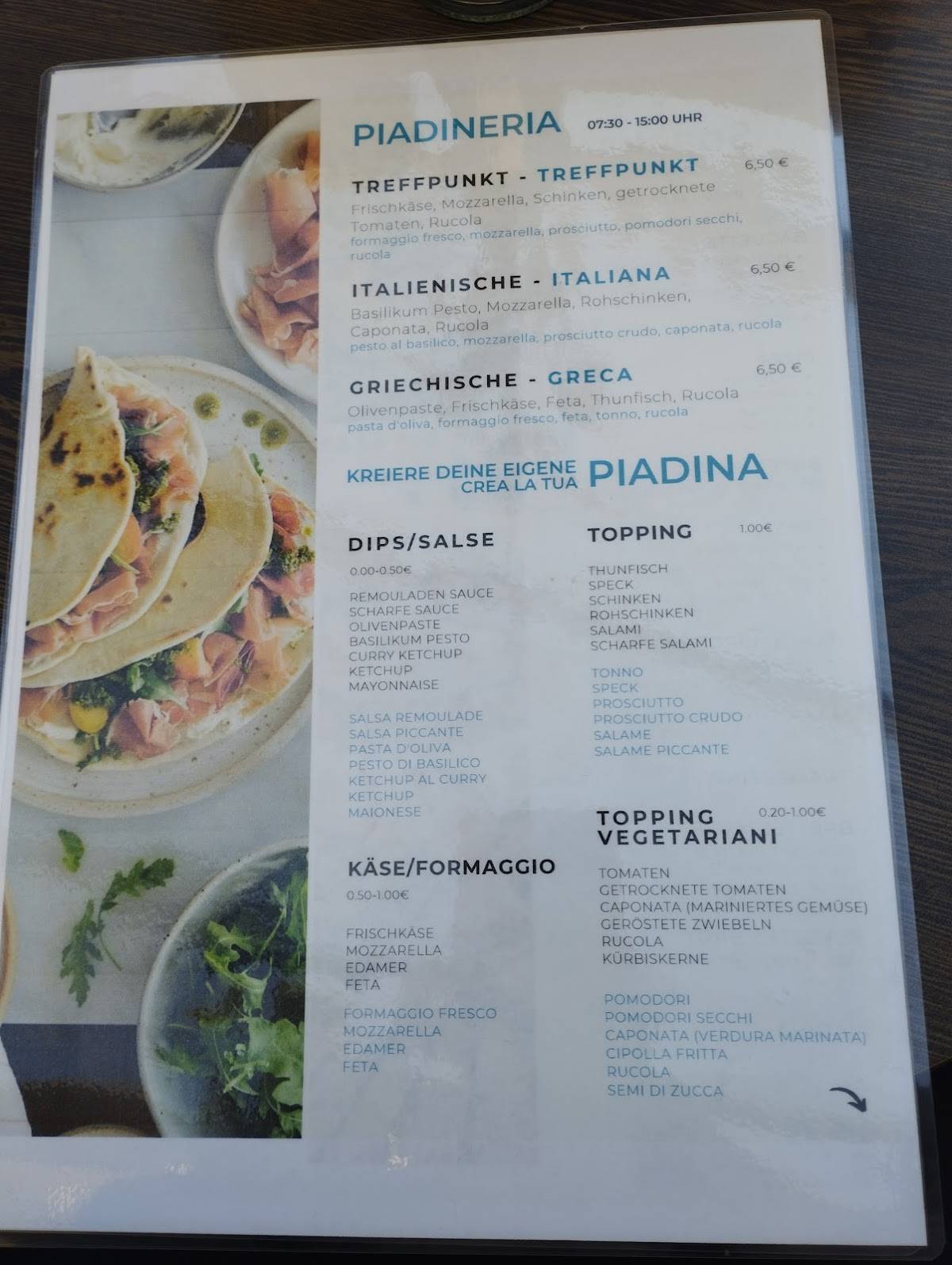 Menu di Cafe Treffpunkt 