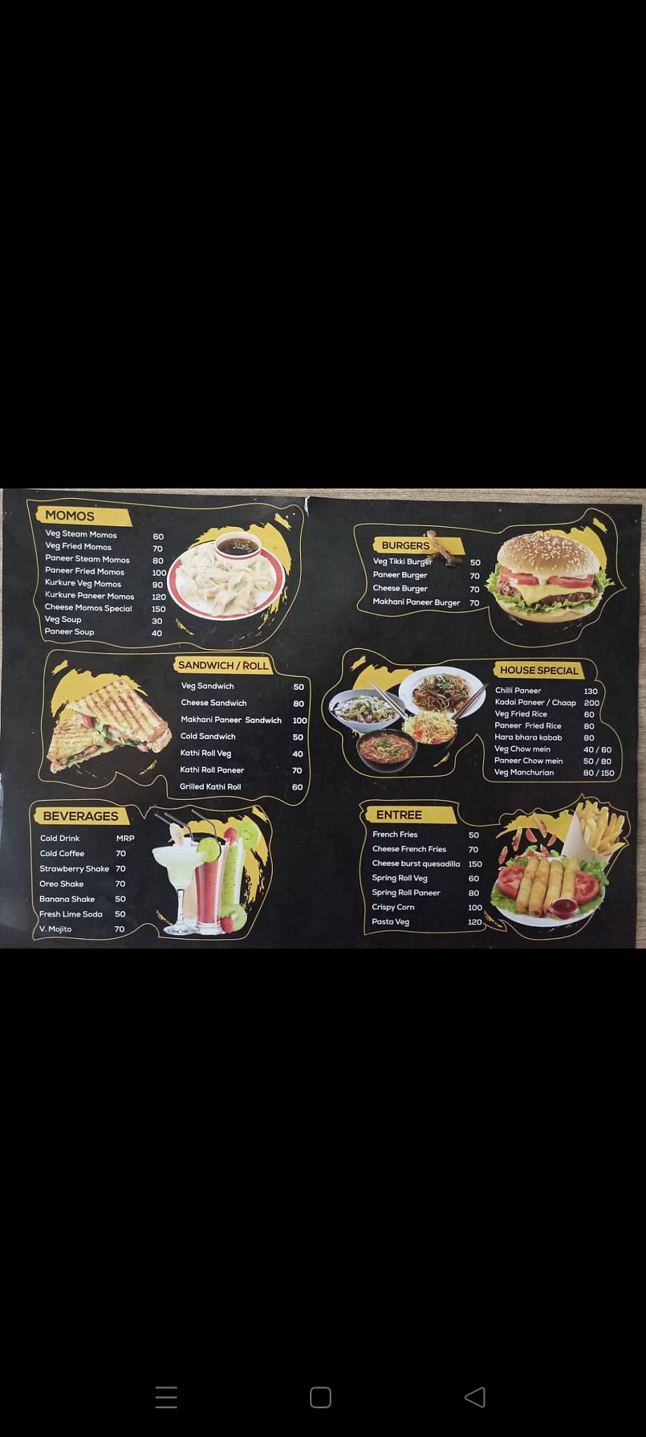 Cafe end point mair menu