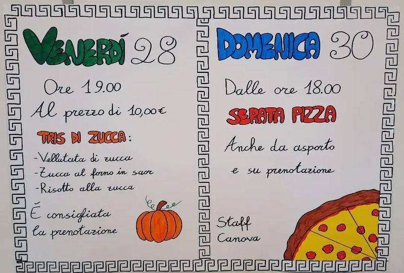 Menu di Caffè Canova 
