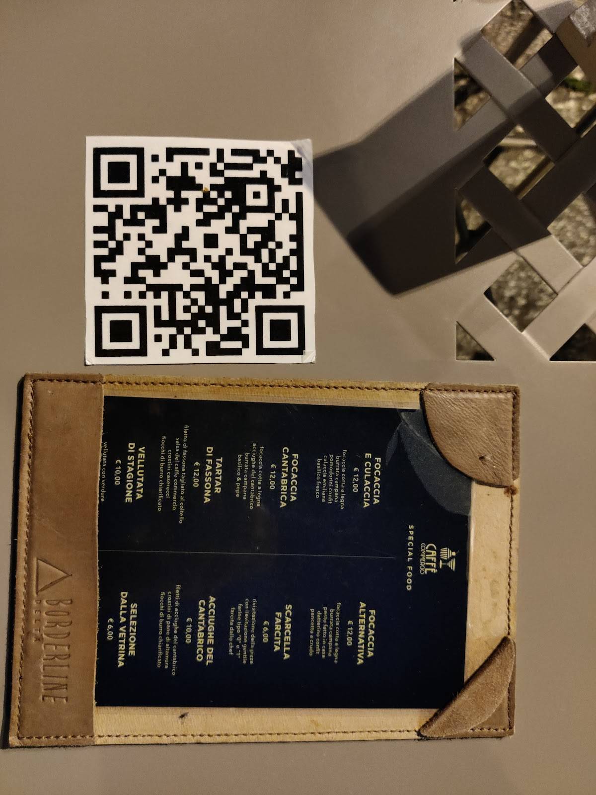 Menu di Caffè Commercio 