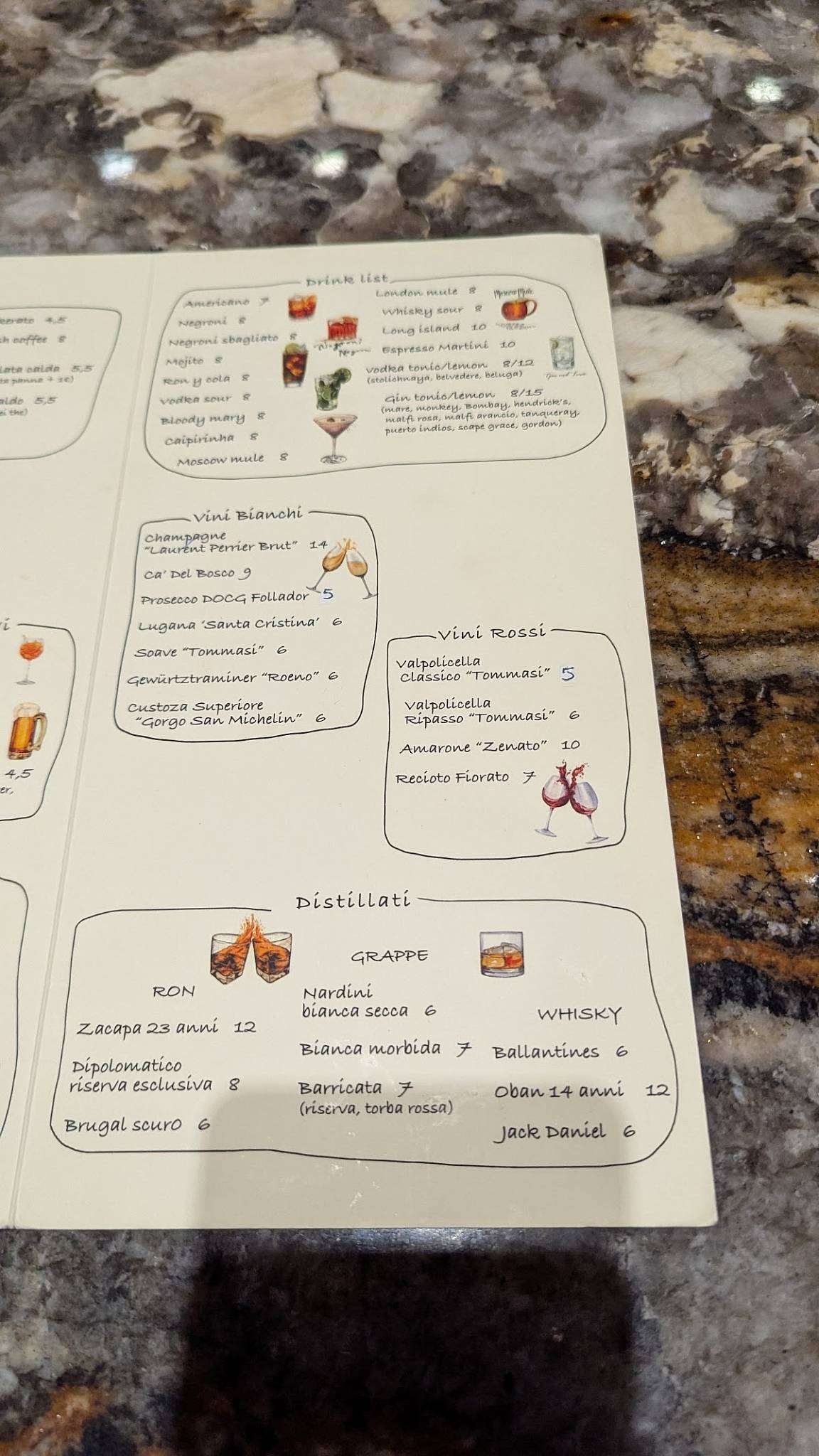 Menu di Caffè Rialto 