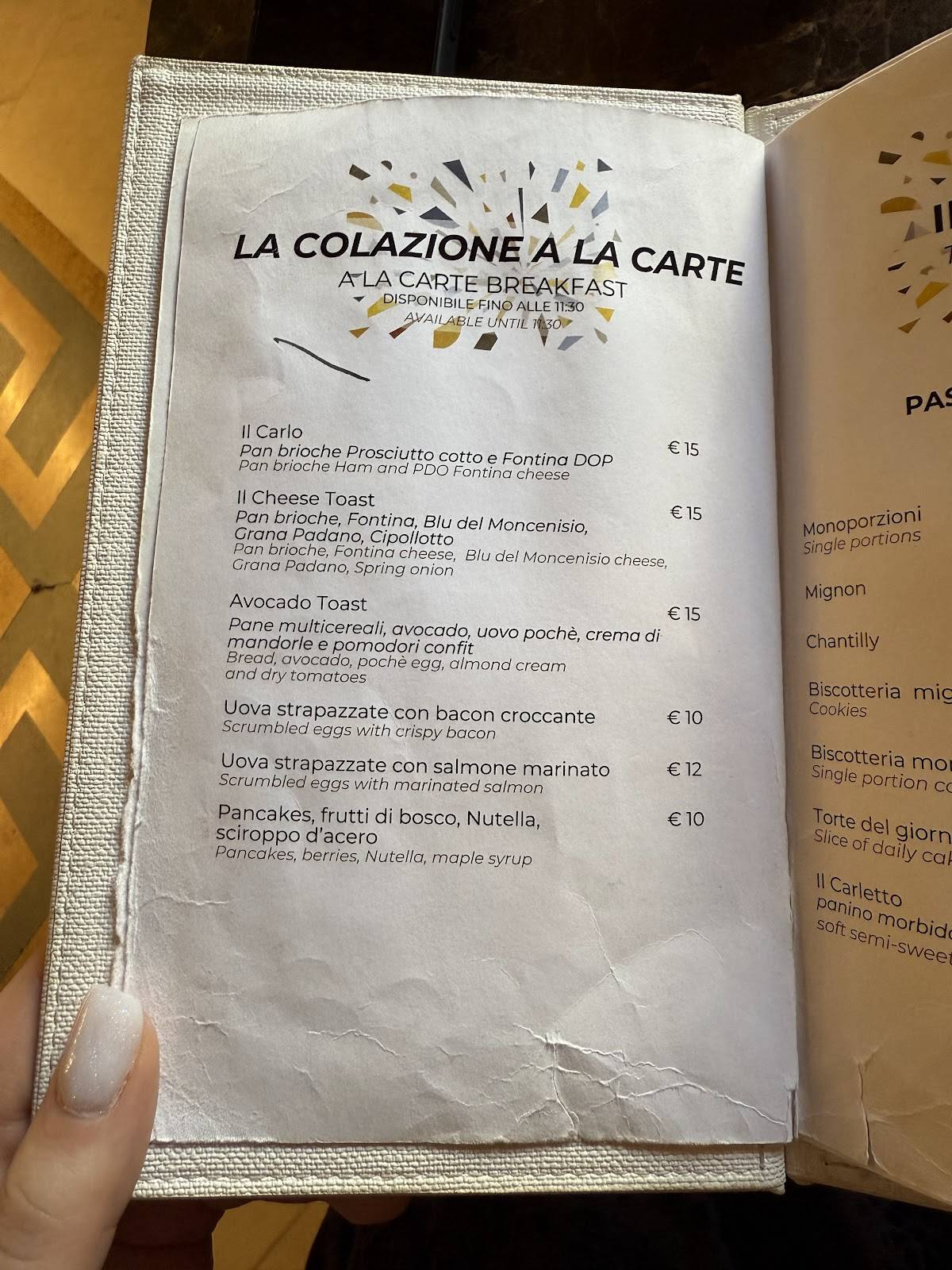 Menu di Caffè San Carlo 