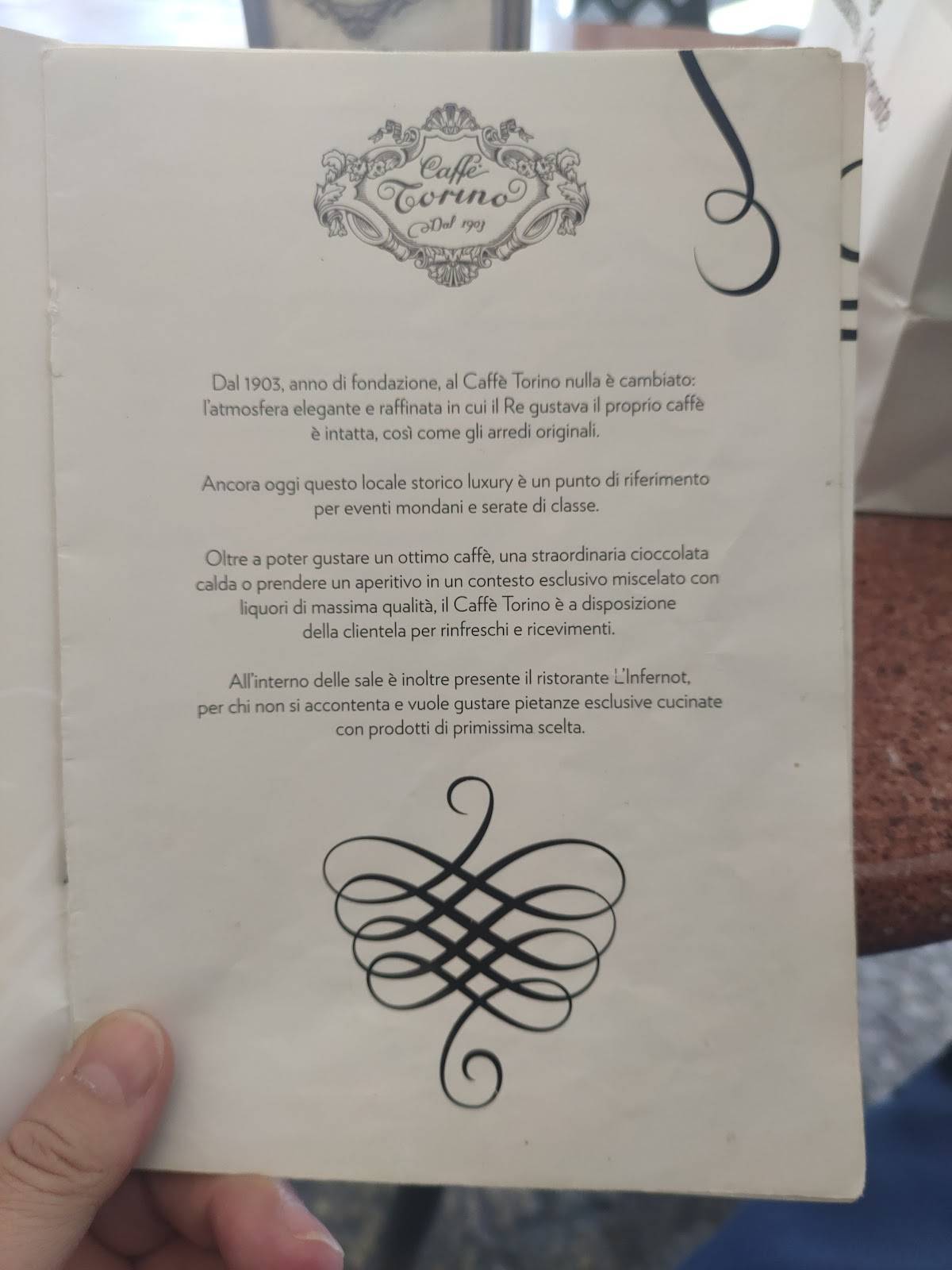 Menu di Caffe' Torino 