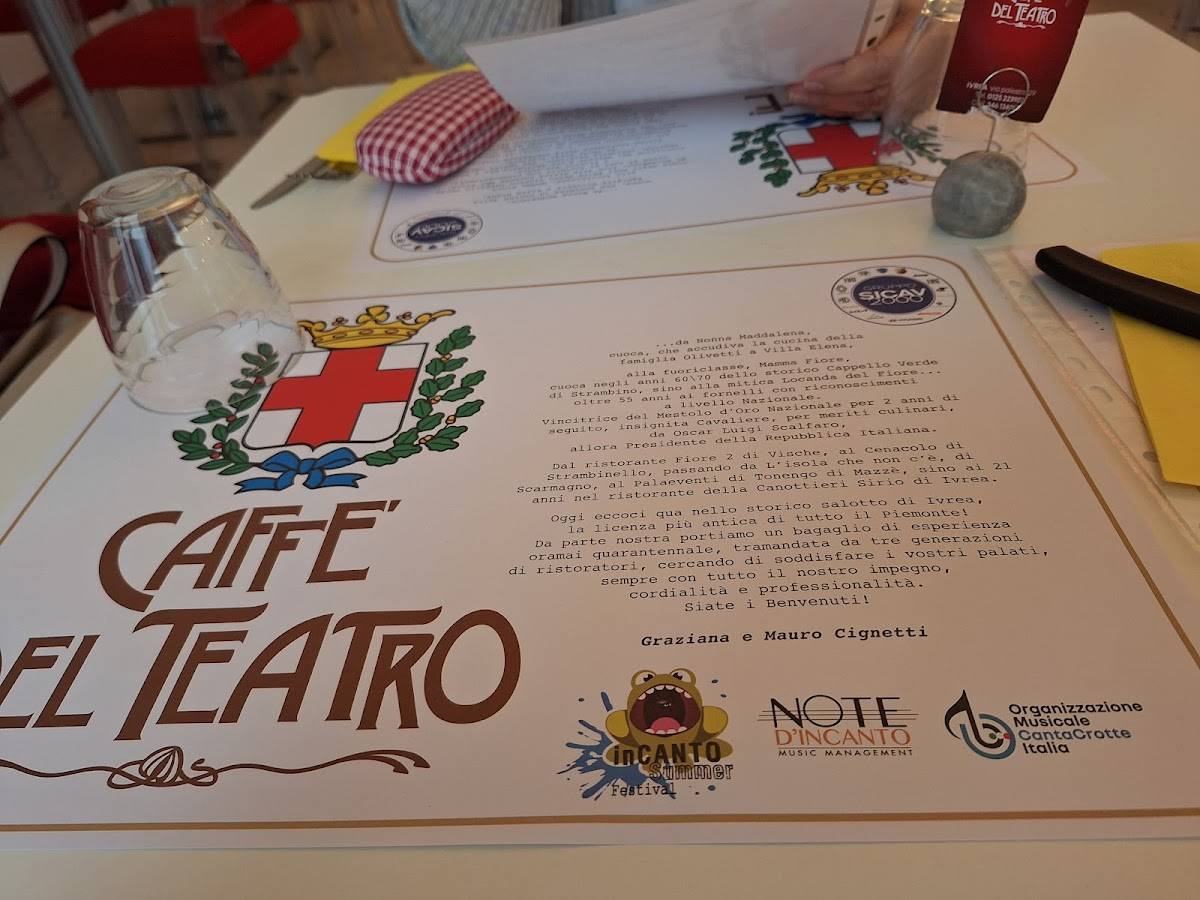 Menu di Caffè del Teatro 