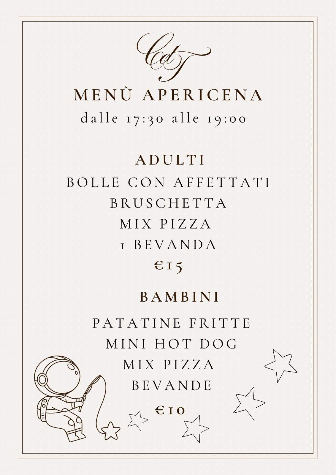 Menu di Pizzeria "Caffè del Tempo" 