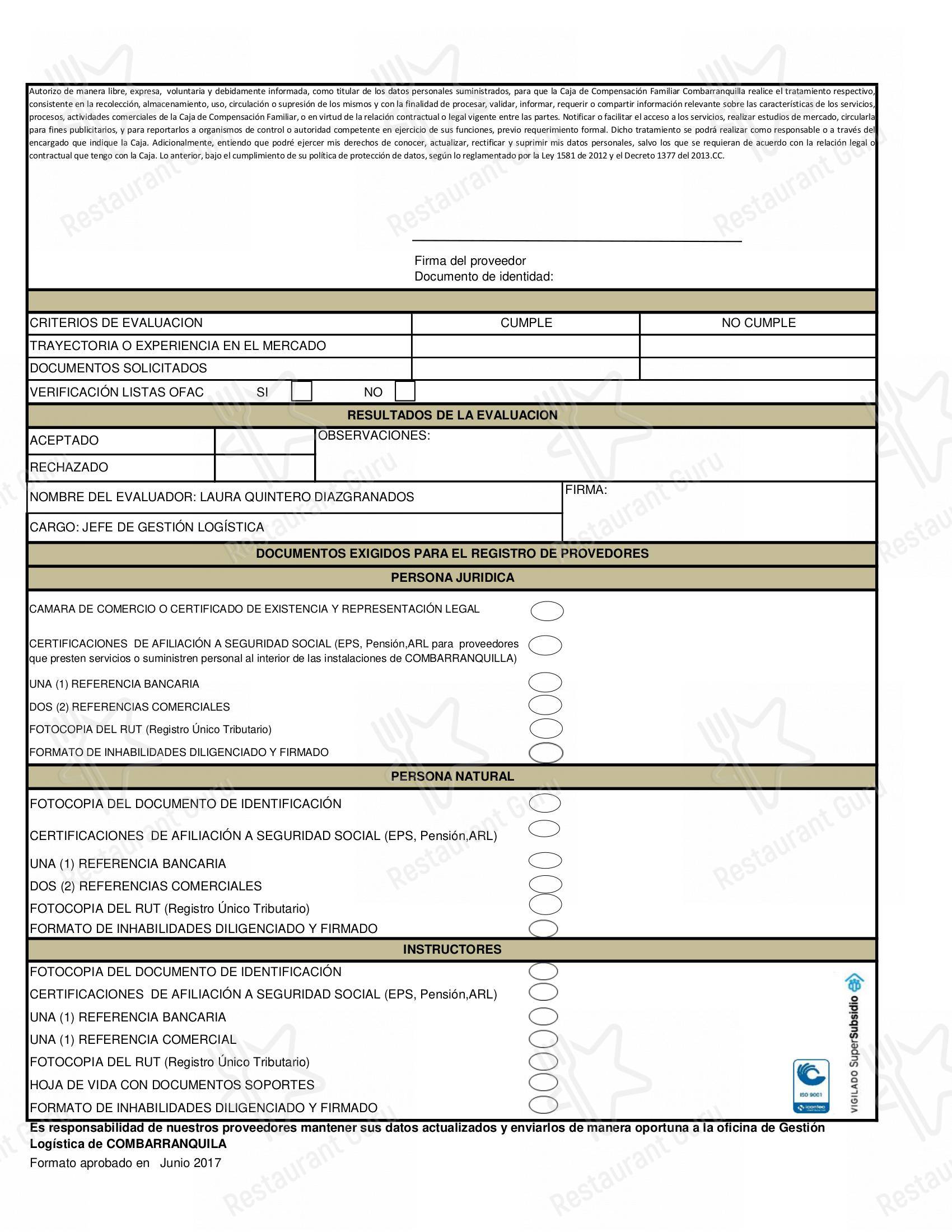 Carta De Caja De Compensación Familiar De Barranquilla ...