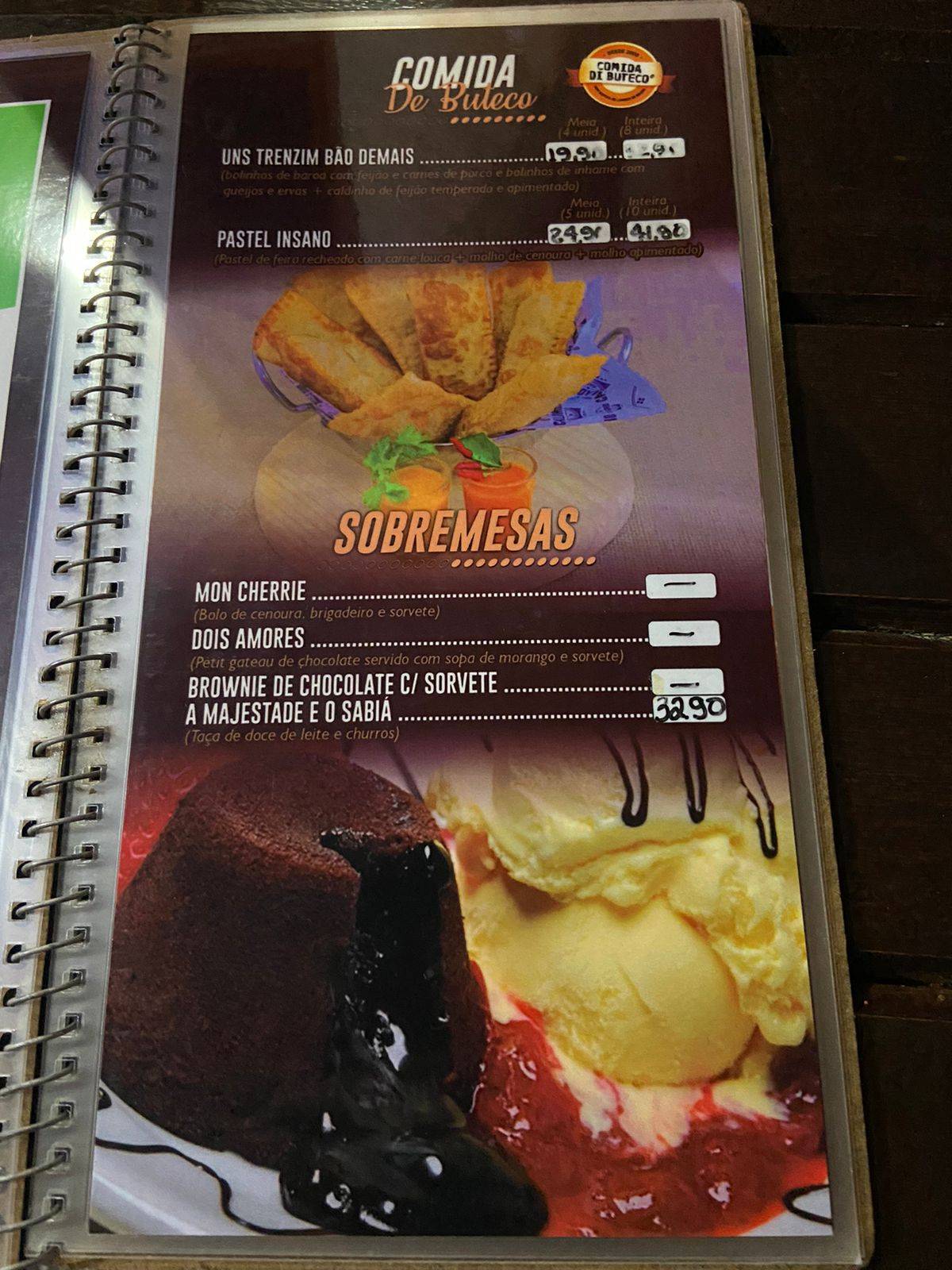 Caladinho Bar cardápio