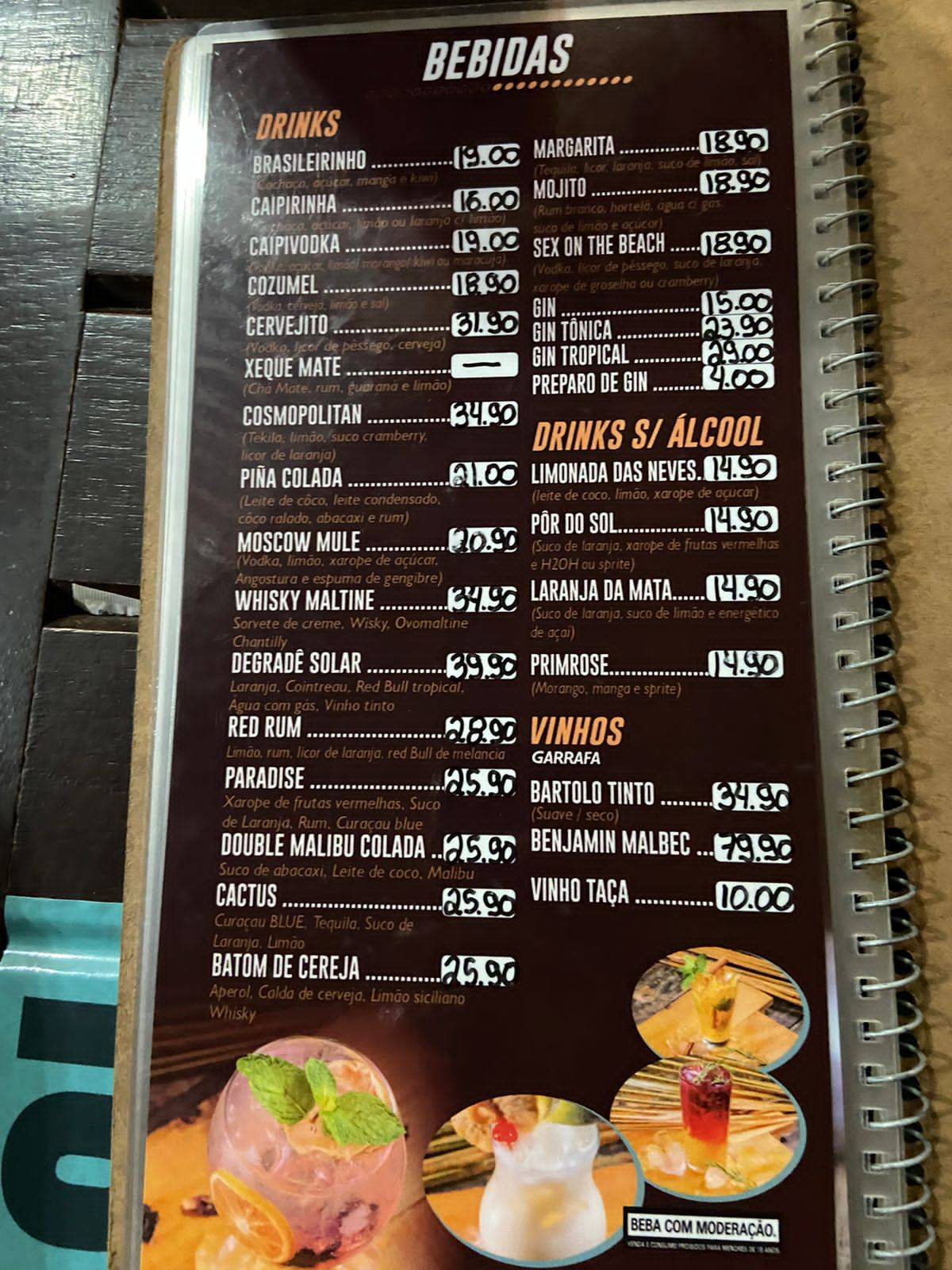 Caladinho Bar cardápio