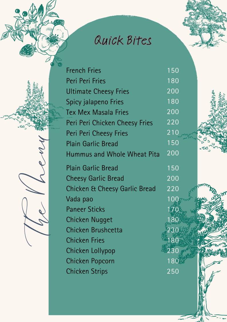 California Cake Cafe menu