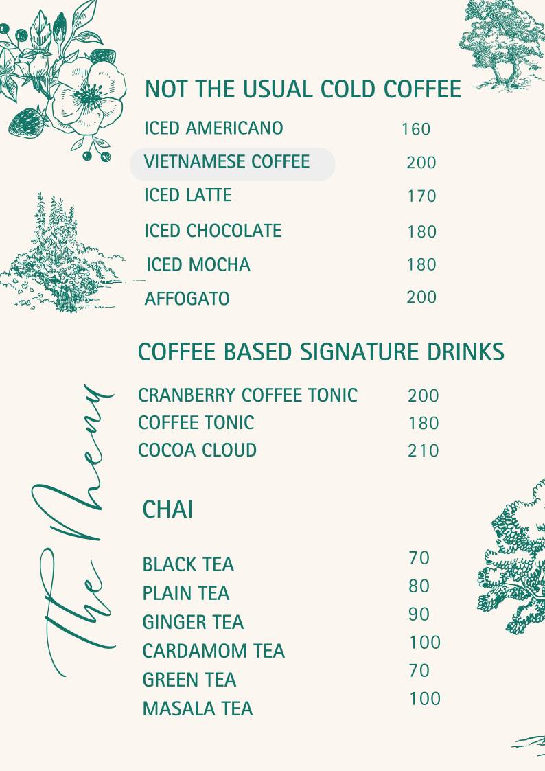 California Cake Cafe menu