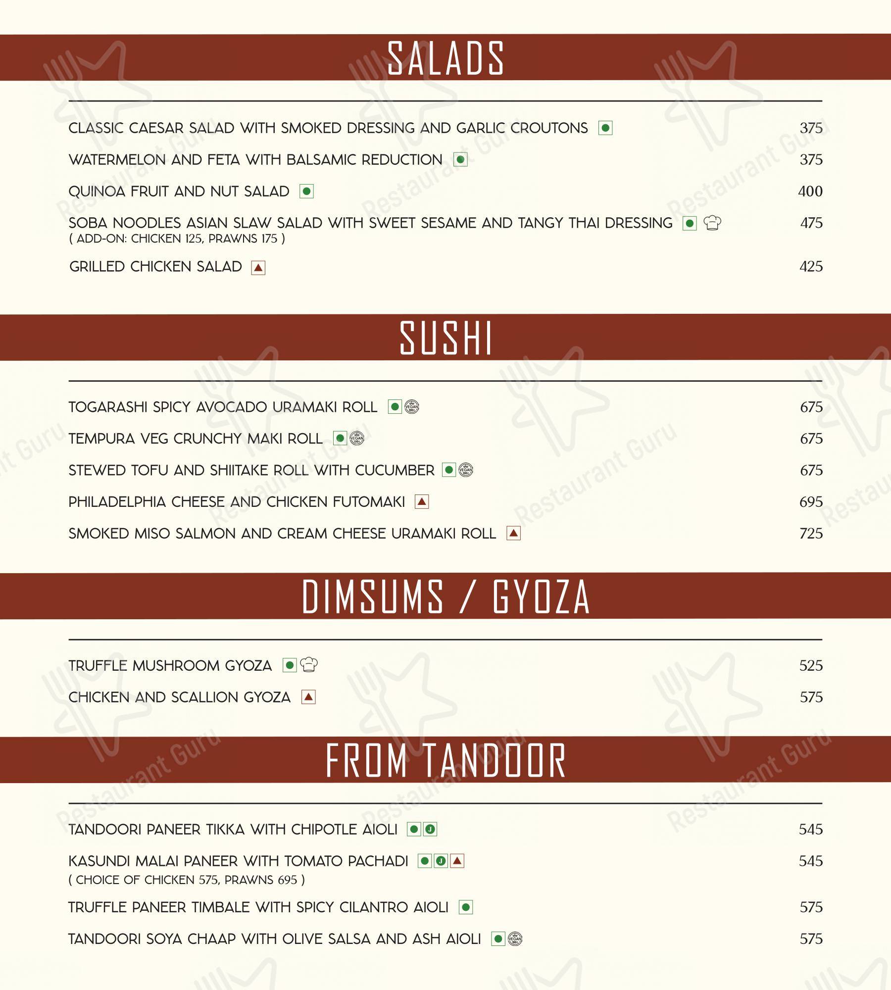 Callisto - Kitchen & Bar in Udaipur - Menu