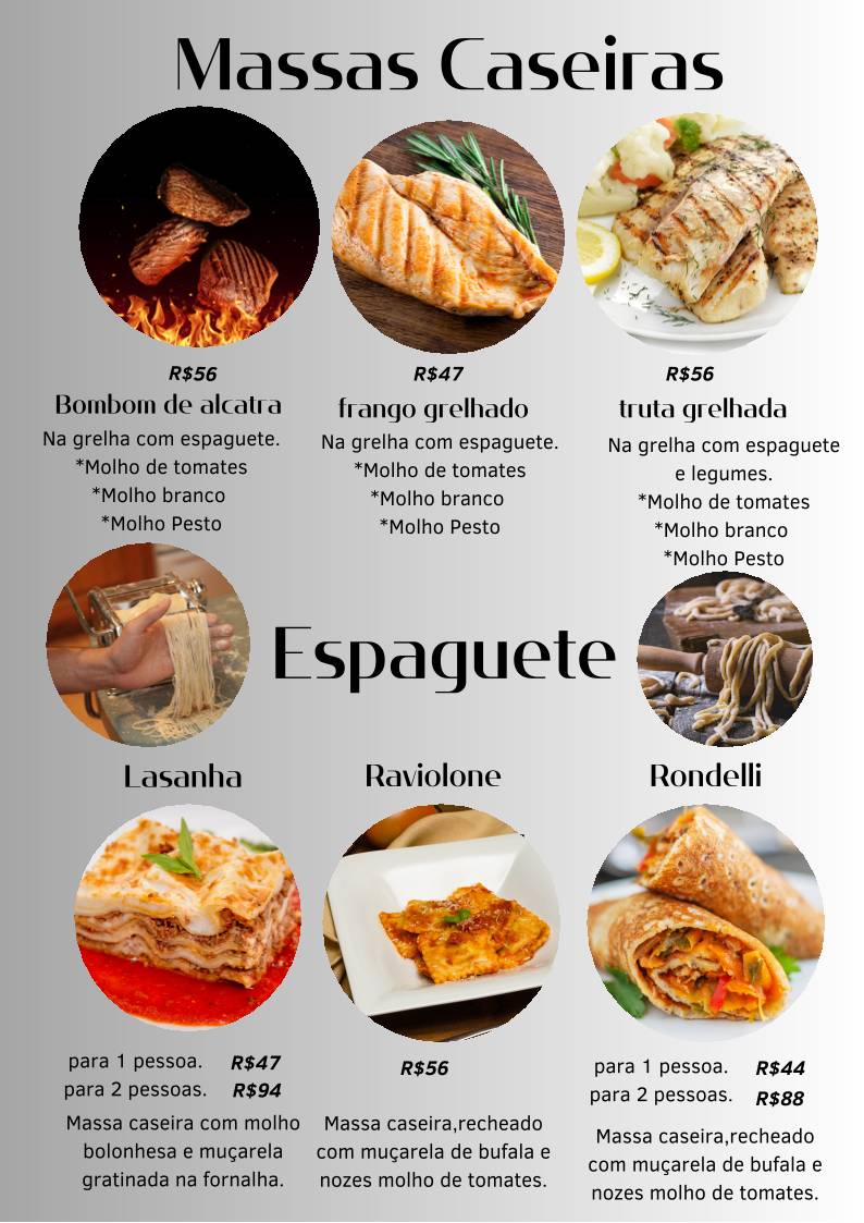 Cantina e Pizzaria Espaguete cardápio