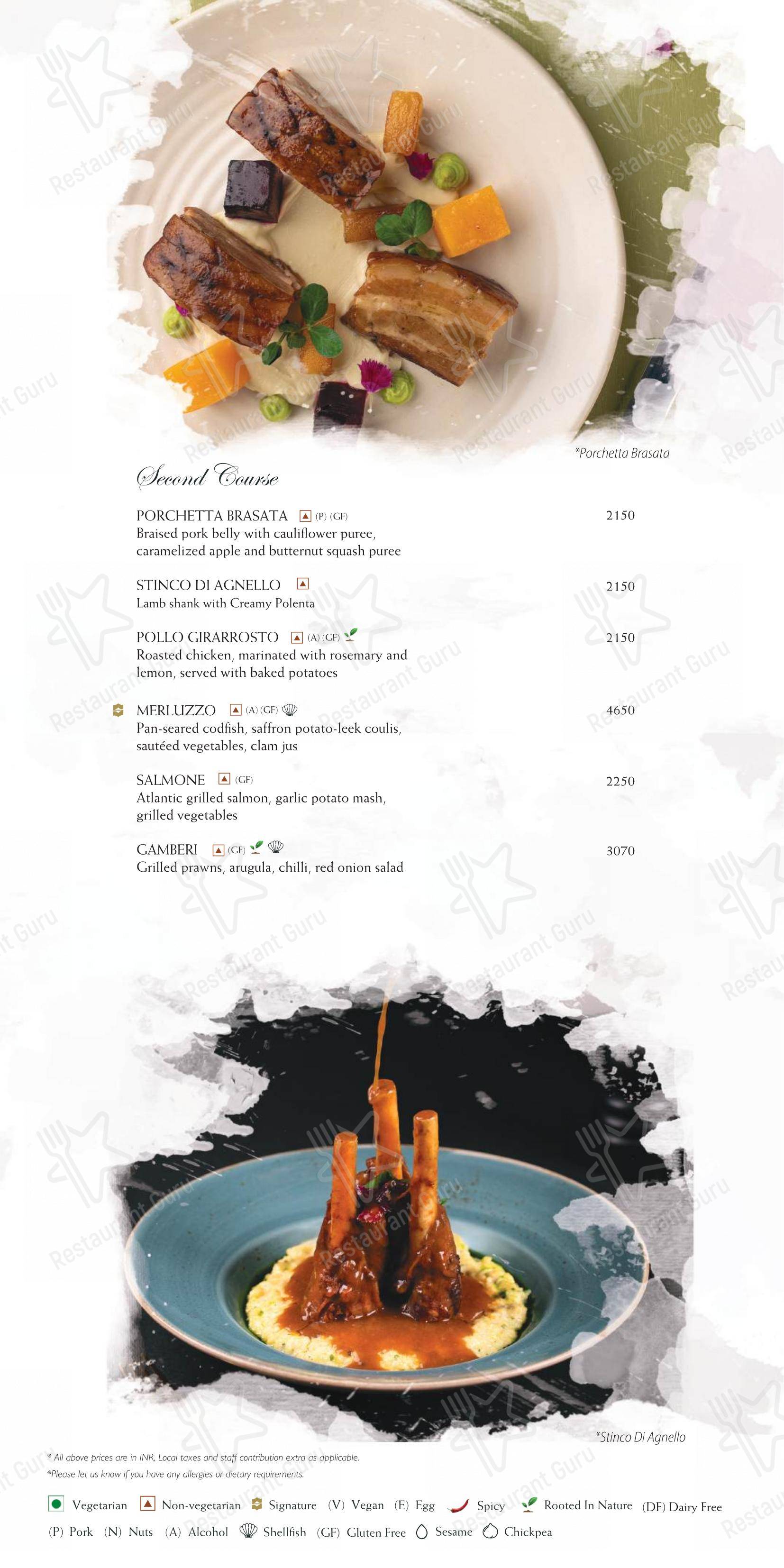 Caprese in Bengaluru - 菜单