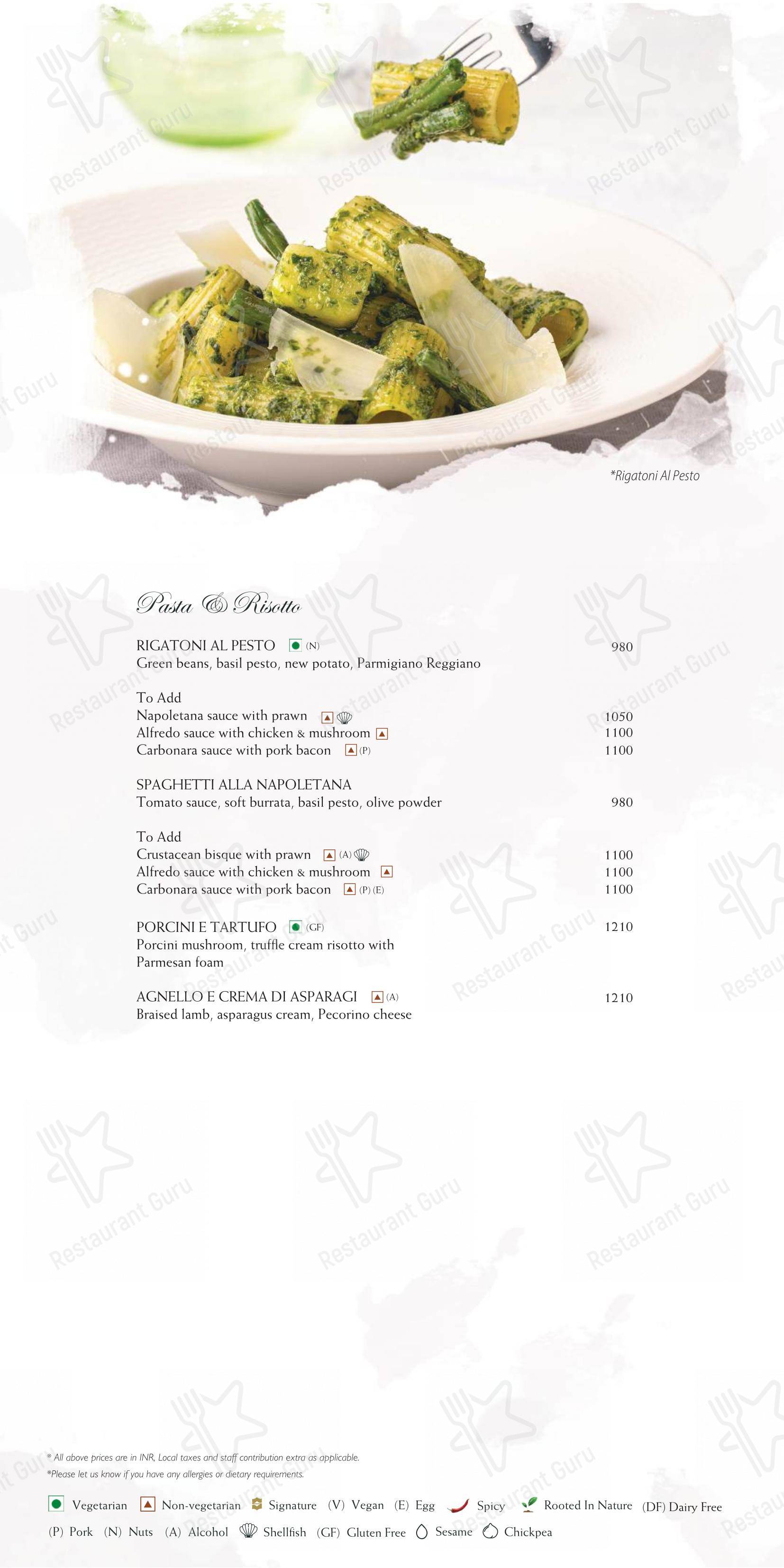 Caprese menu - 菜单