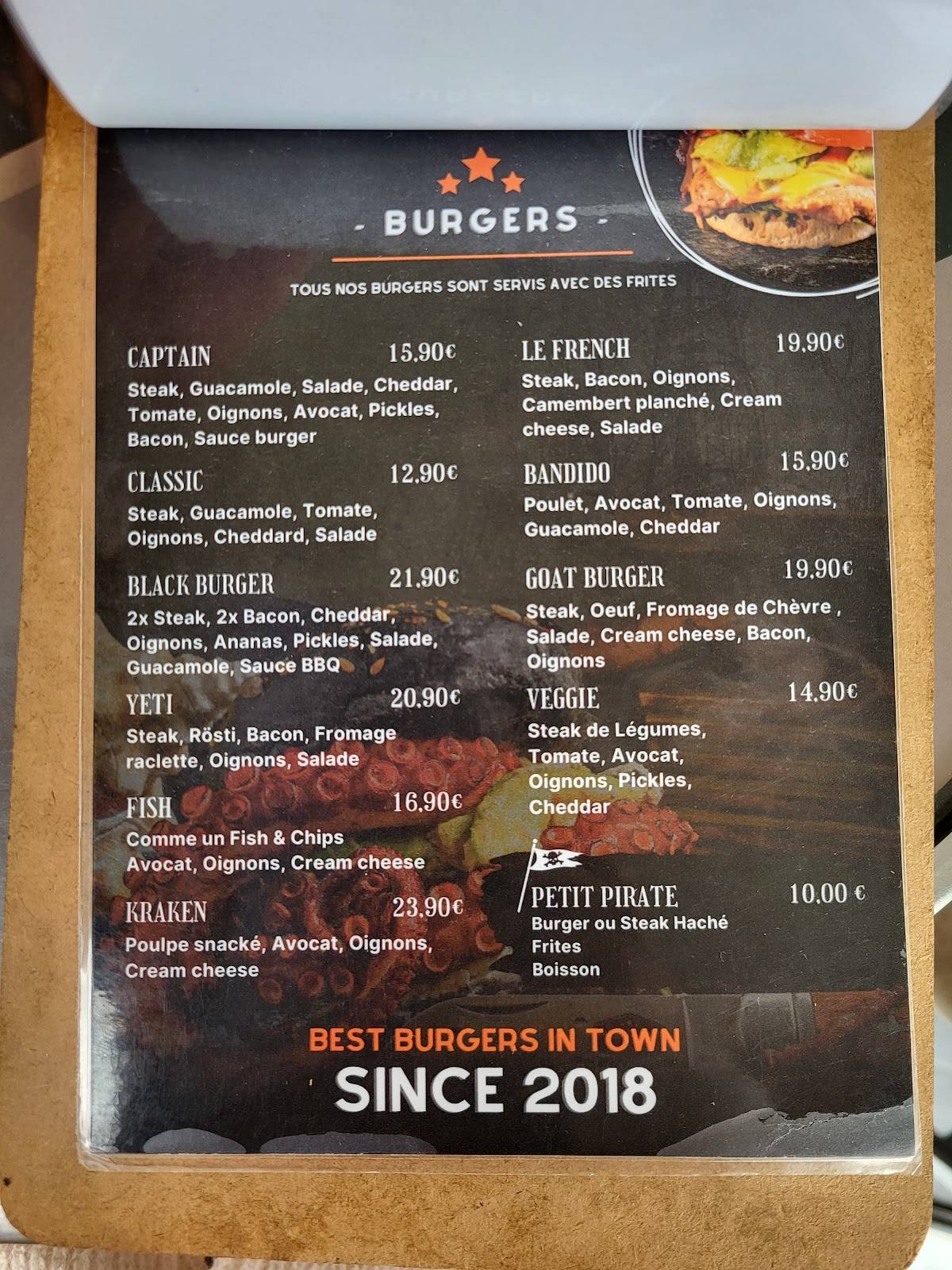 Menu de Captain's Café