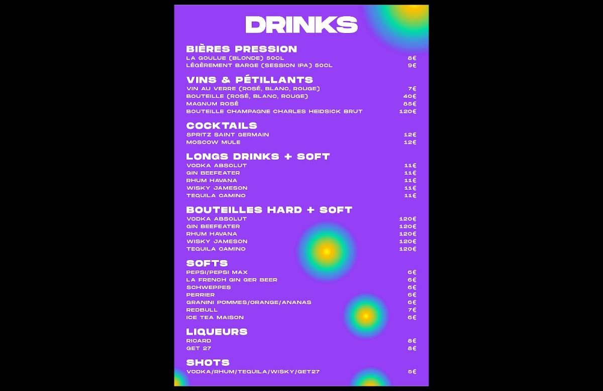 Menu de Cargo Container Bar