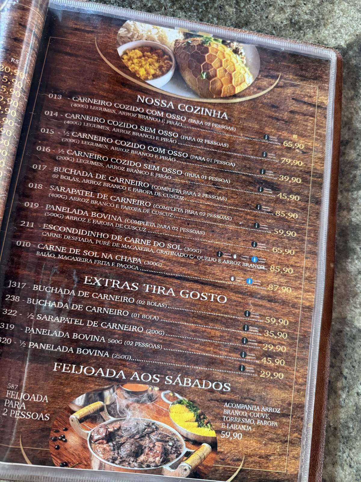 Casa Do Carneiro o Diniz cardápio