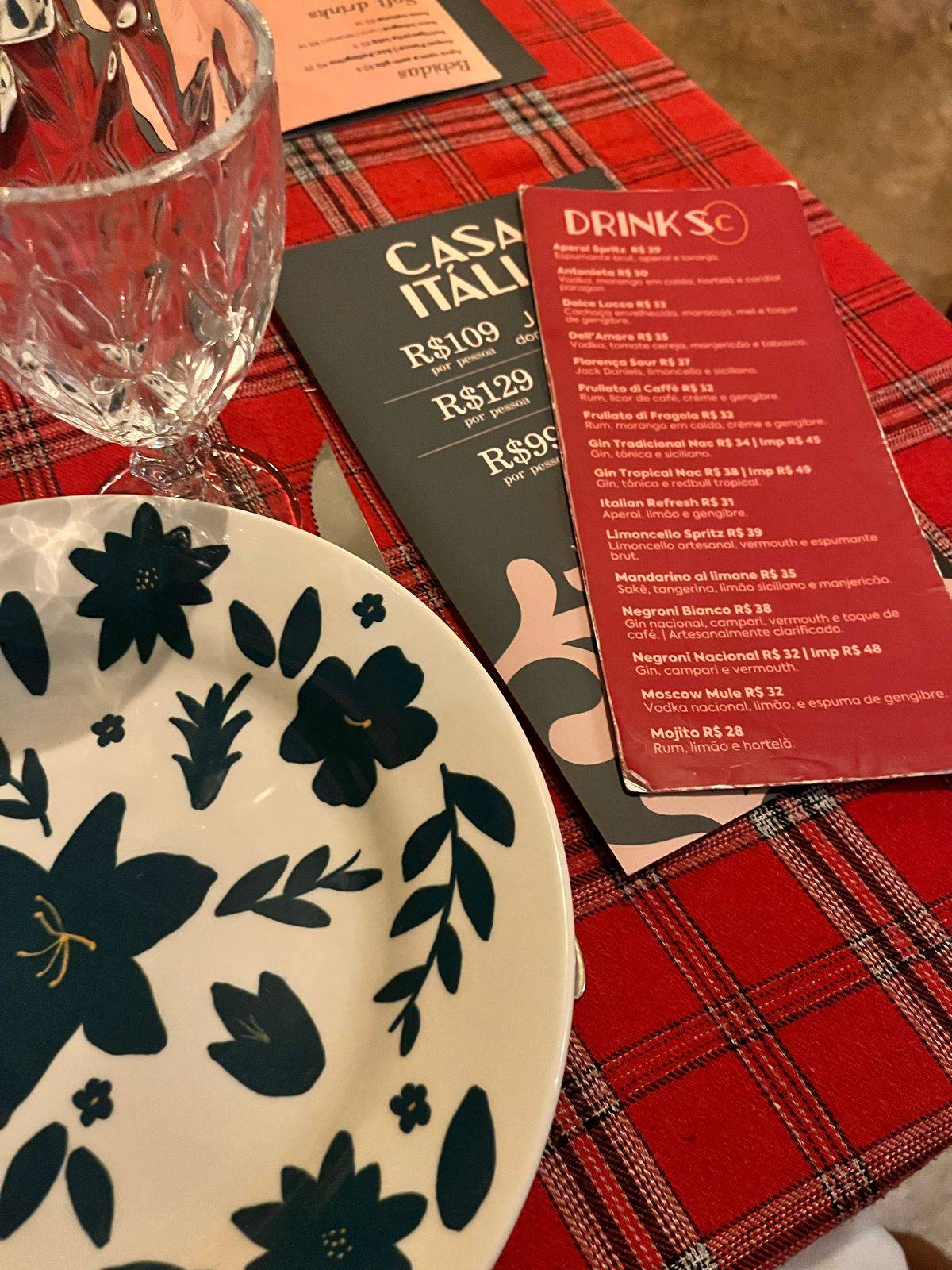 Casa Itália Rodízio Italiano cardápio