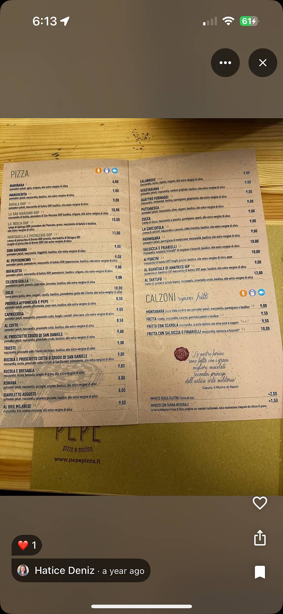 Menu di Casa Pepe Pizze e Cucina 
