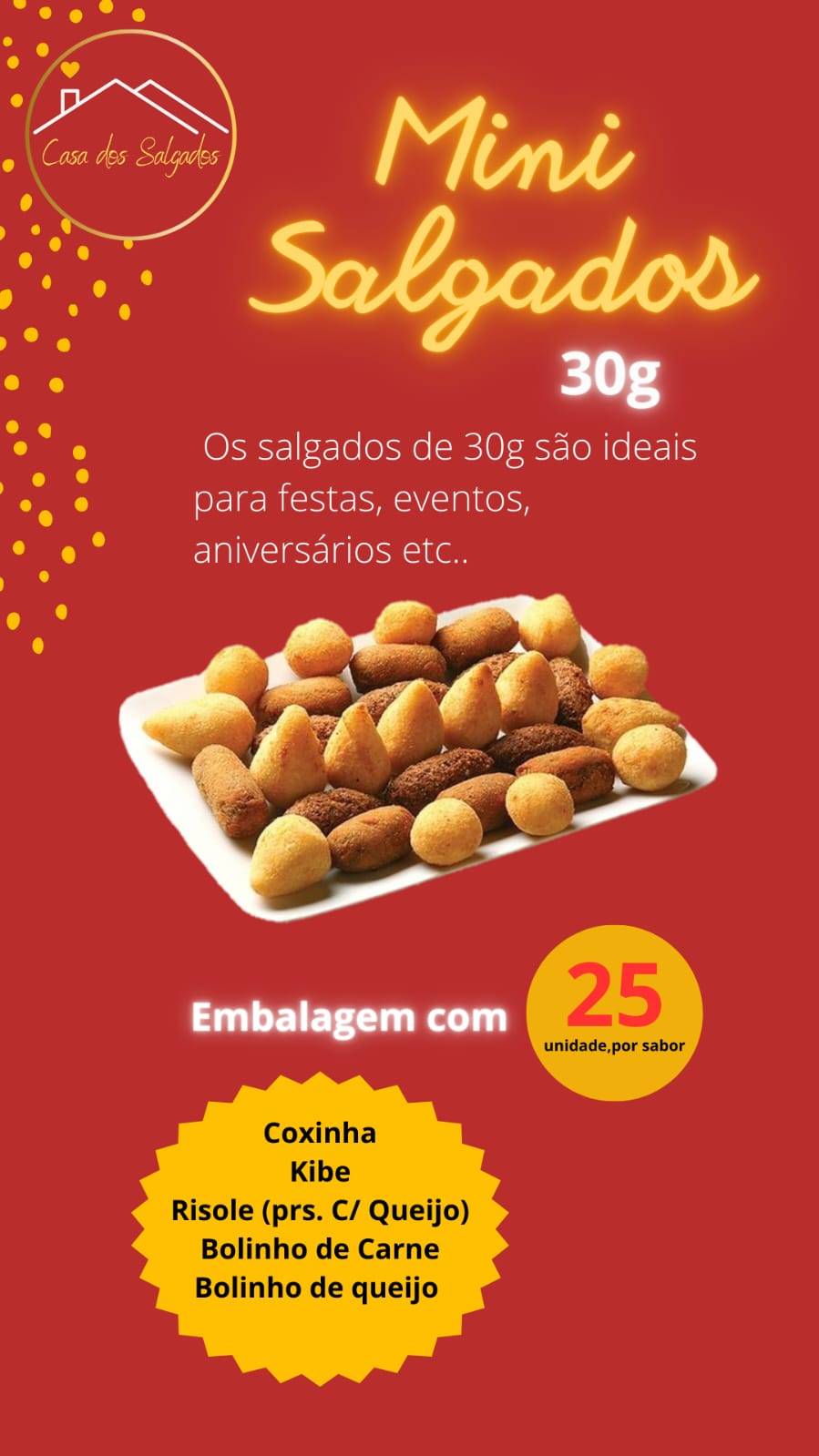 Casa dos Salgados cardápio