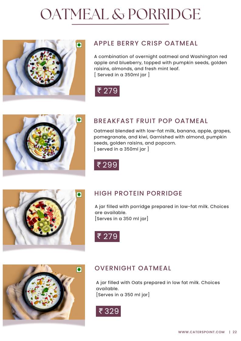 Caterspoint Indiranagar menu