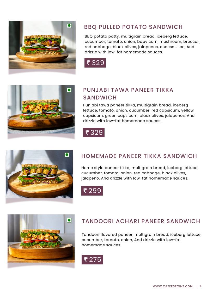 Caterspoint Indiranagar menu