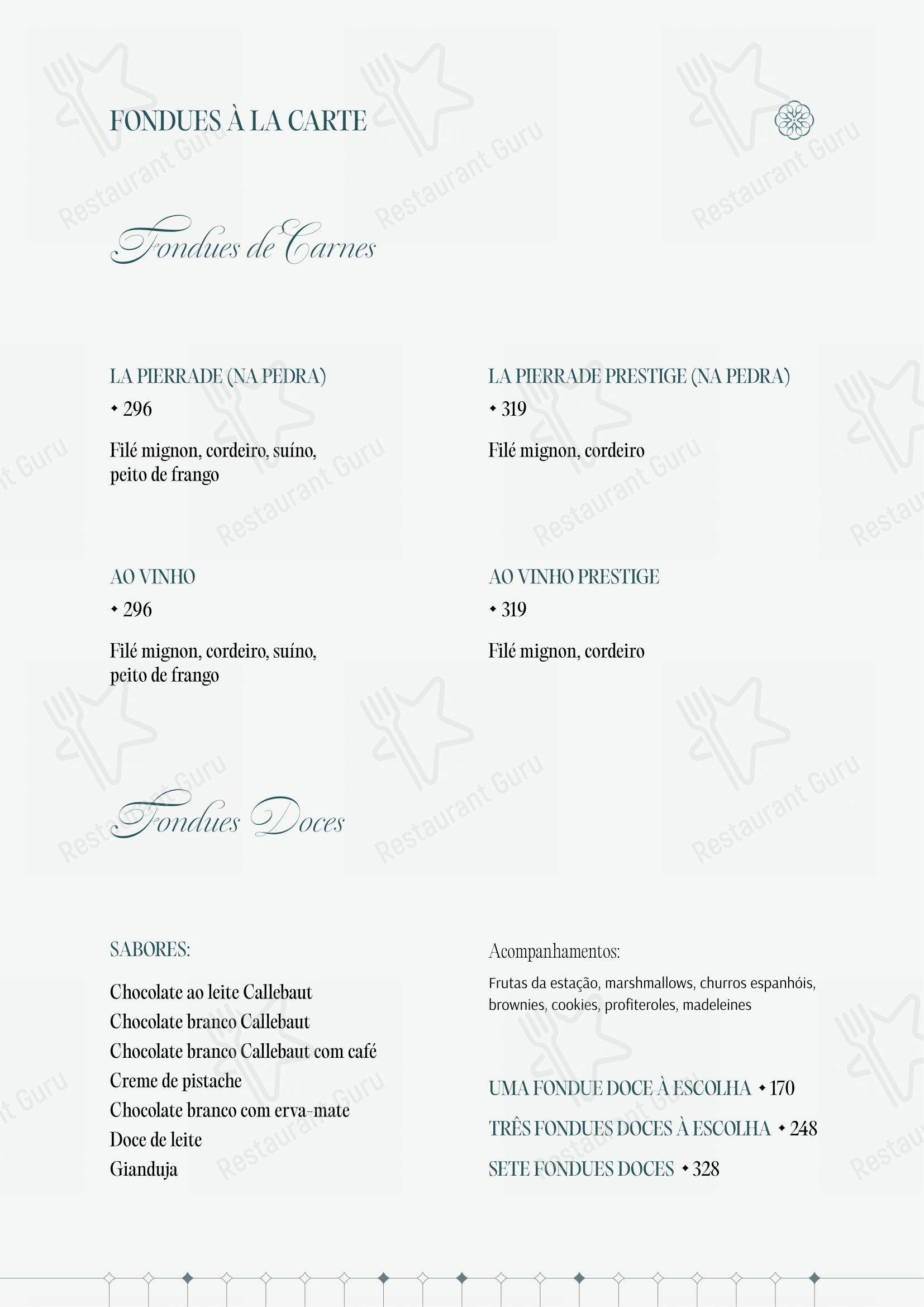 Menu bar para Catherine Restaurant em Gramado