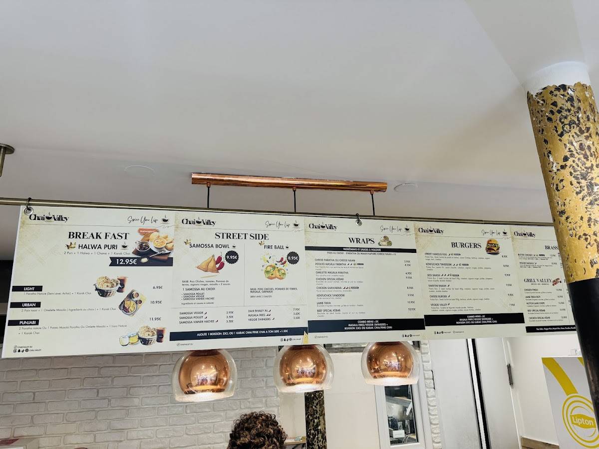 Menu de Chai Valley