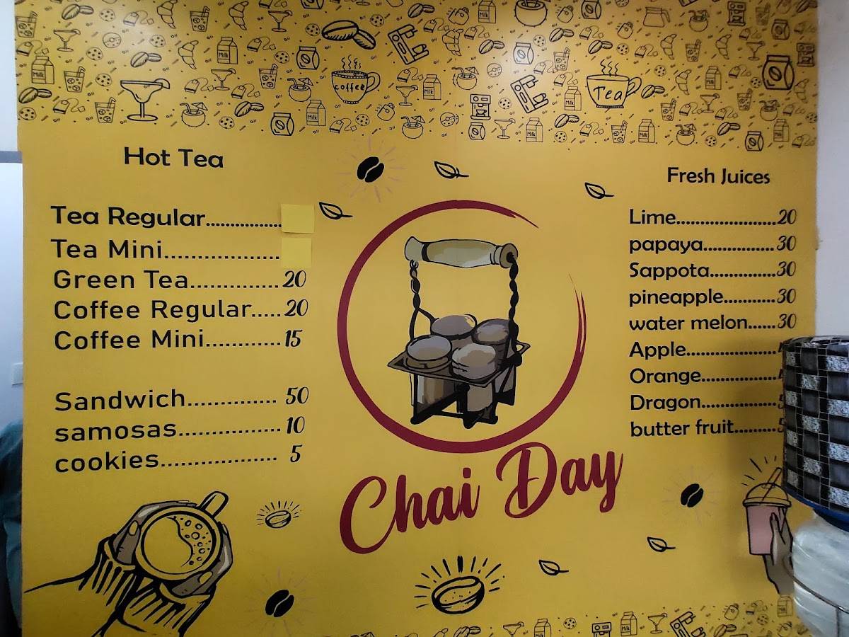 Chai day menu