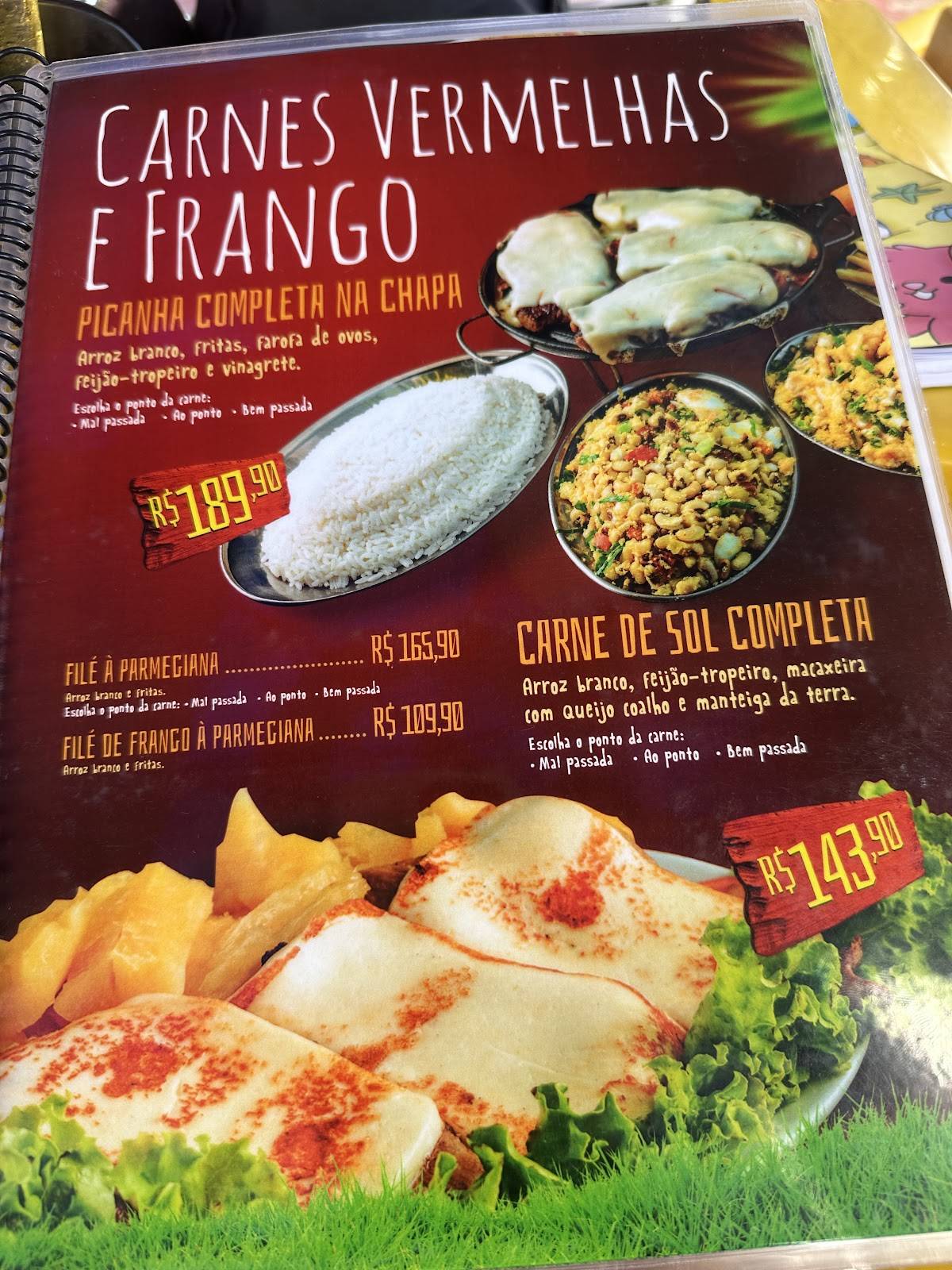 Chalé da Traíra cardápio