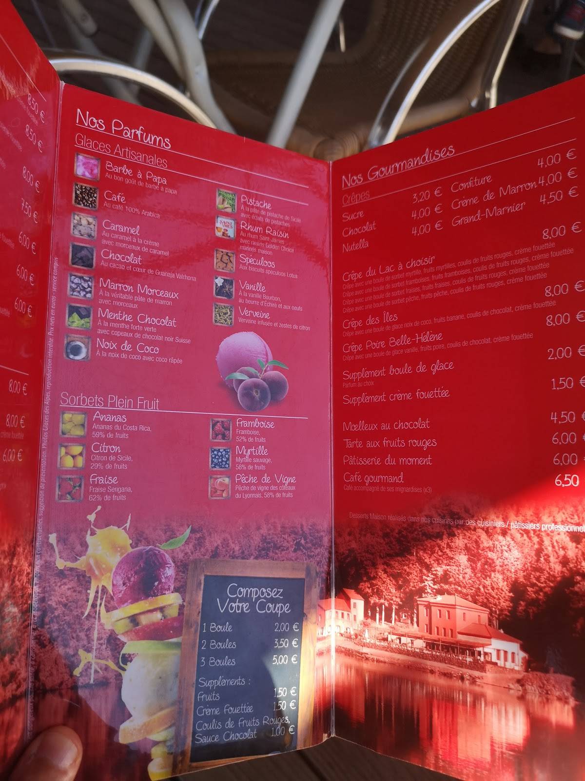 Menu au CHALET LAC DU BOUCHET restaurant, Cayres