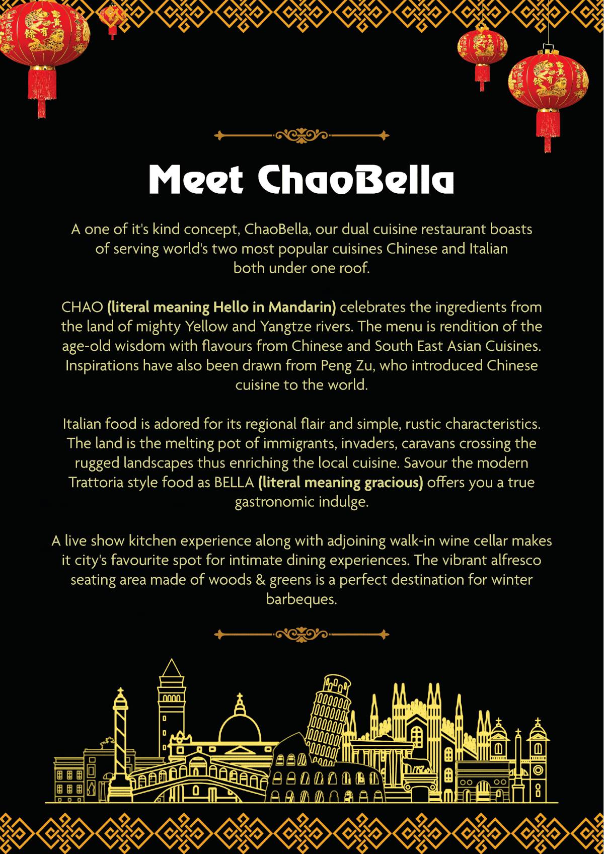Chao Bella menu