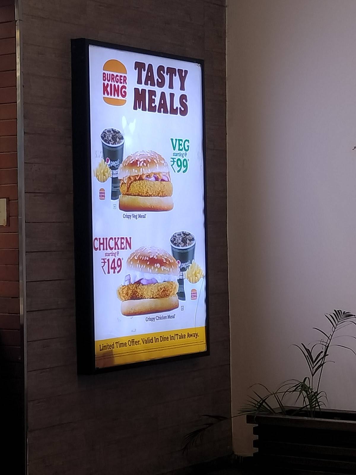 Menu at Burger King, Chennai, Pillaiyar Koil