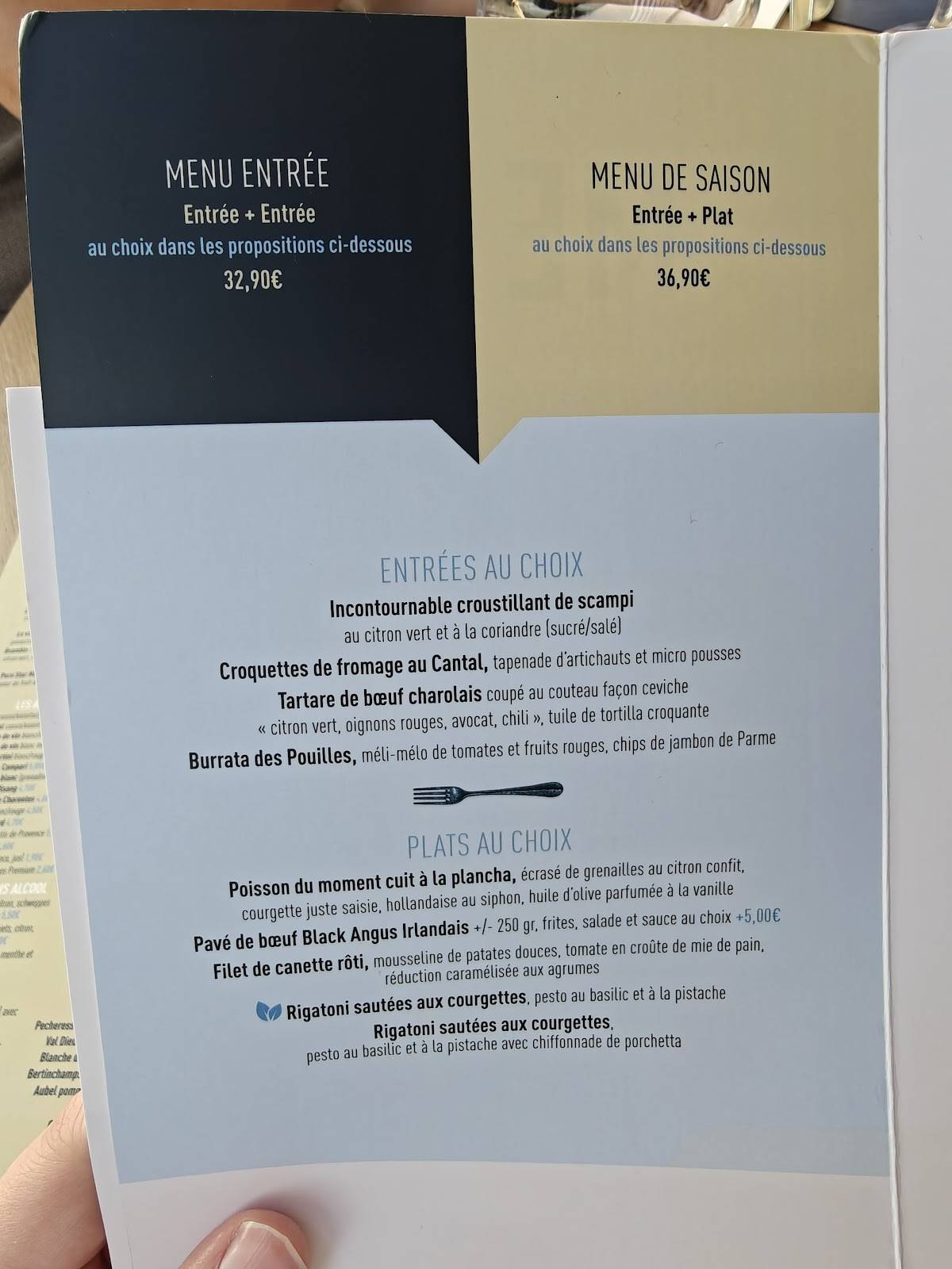 Menu de Chez M