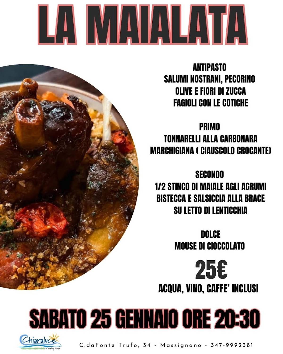 Menu di Chiaraluce Country House 