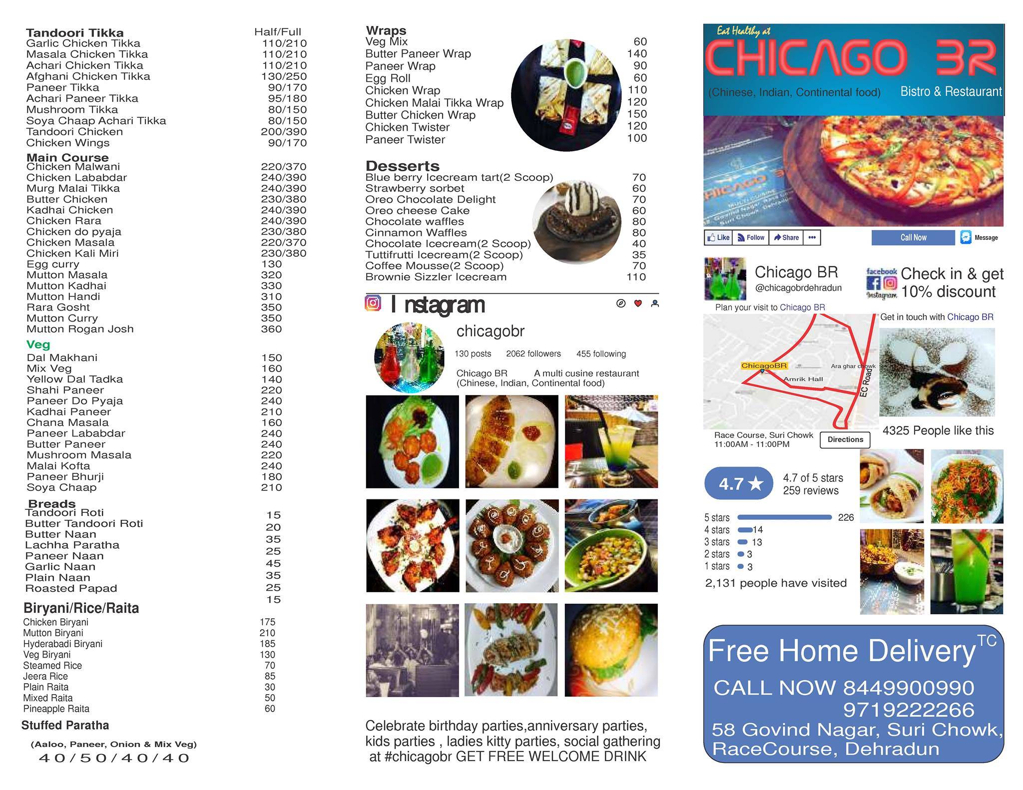 Chicago BR menu