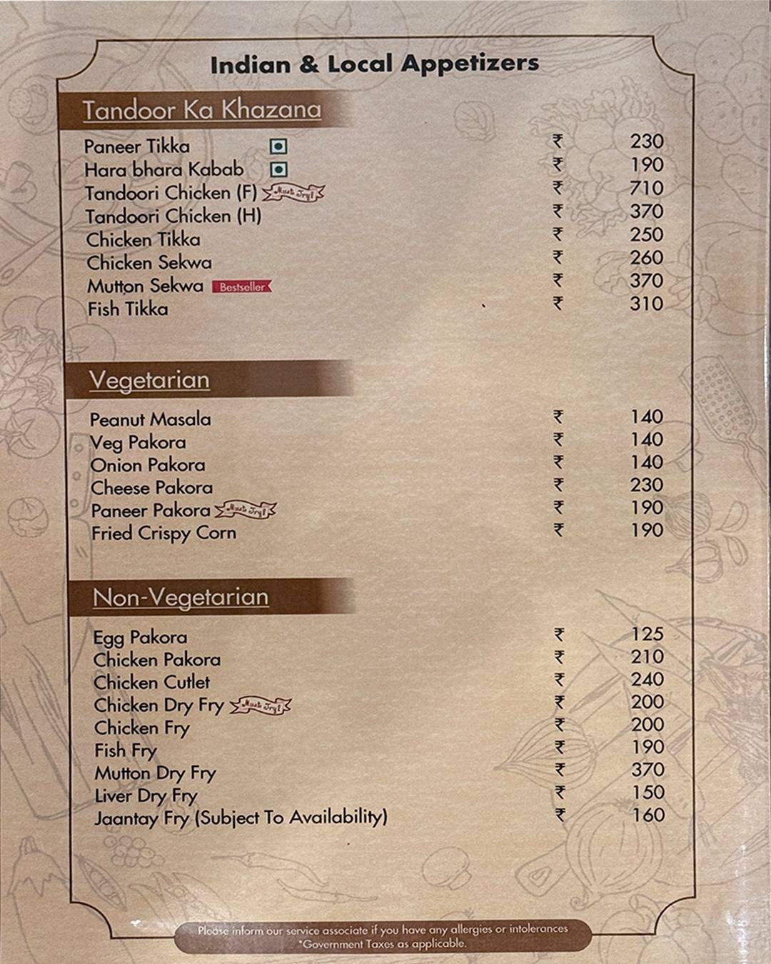 Chillout Restaurant Cum Bar - Dudhia menu