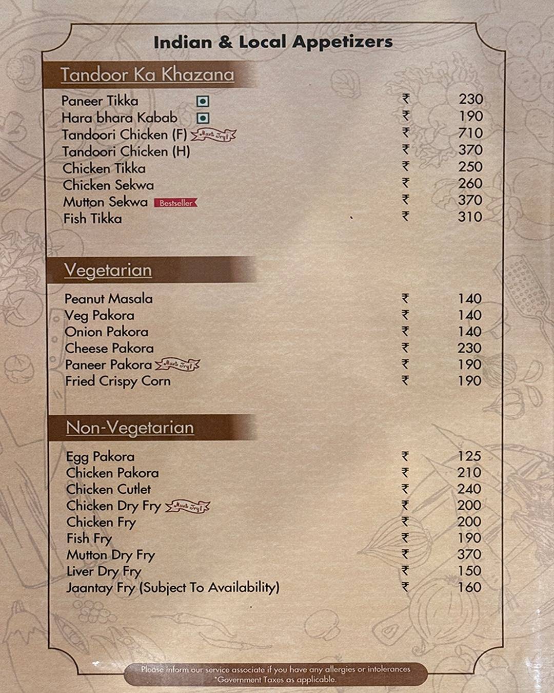 Chillout Restaurant Cum Bar - Dudhia menu