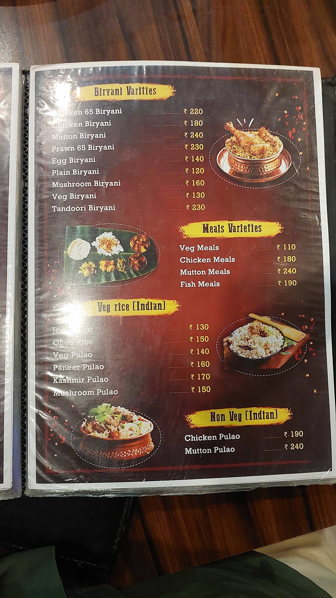 Chilly Restaurant menu