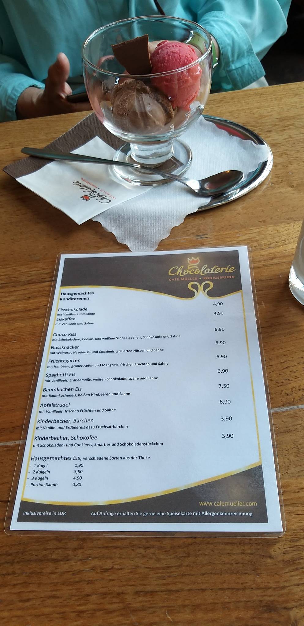 Speisekarte von Müller Café cafe, Königsbrunn, BürgermeisterWohlfarth