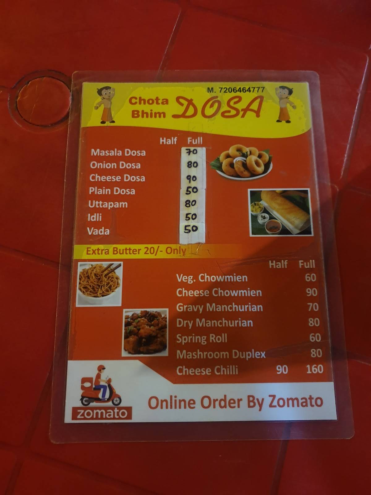 Chota Bhim Dosa Point menu