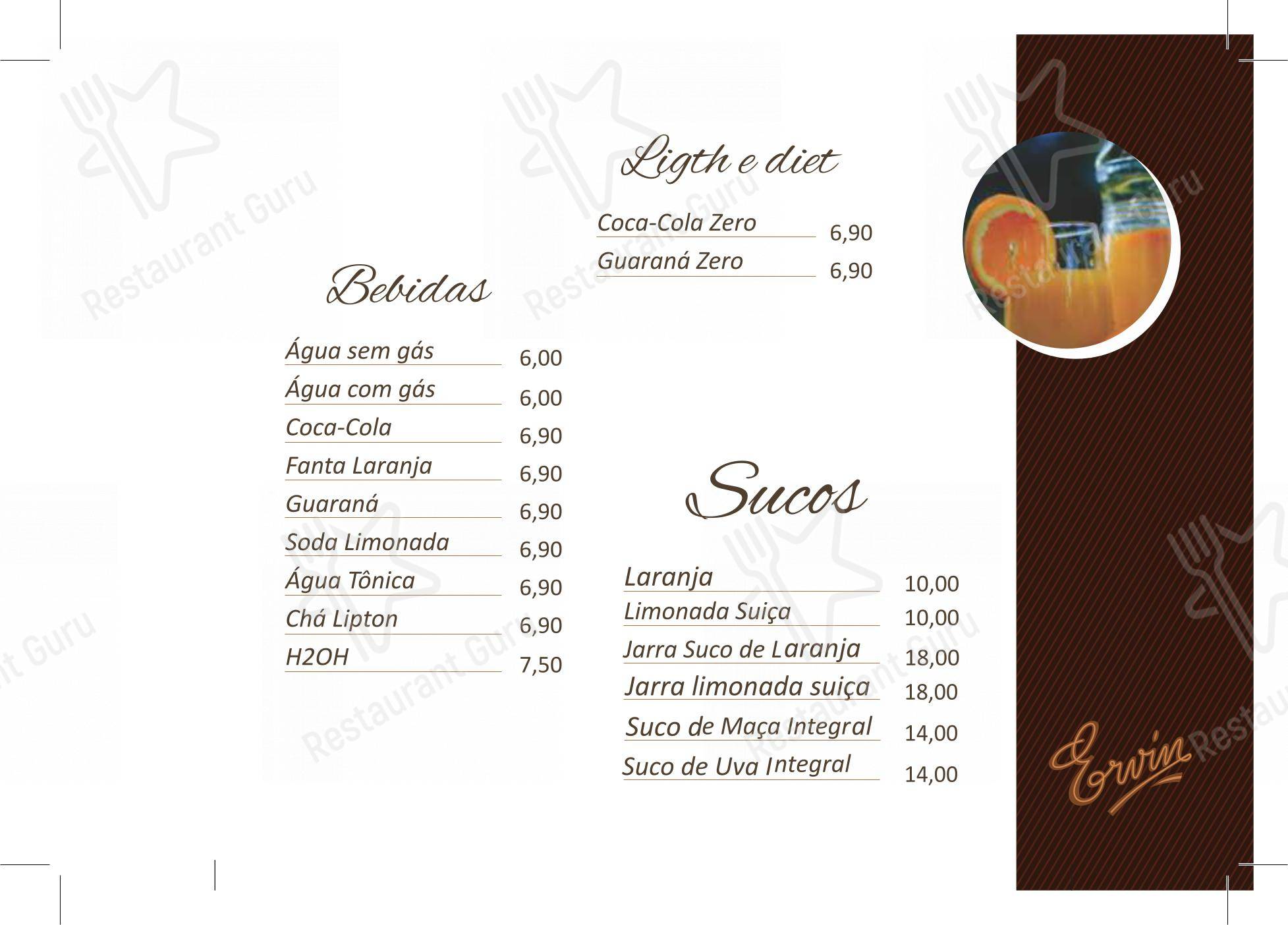 Menu para Churrascaria Ervin churrascaria