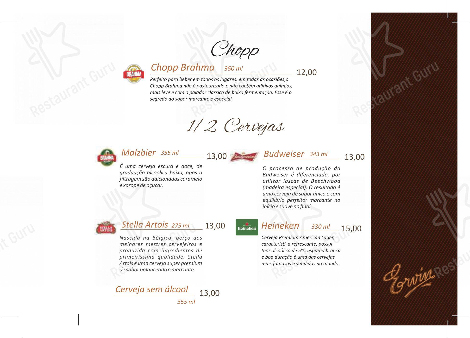 Menu para Churrascaria Ervin churrascaria