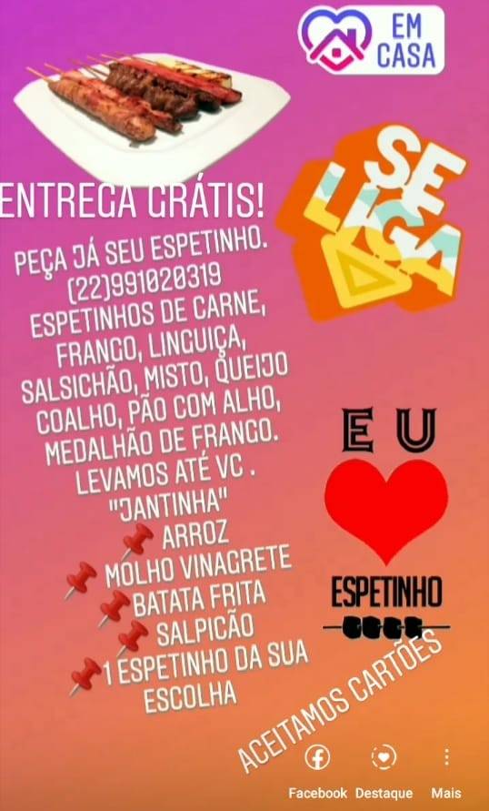 Churrasquinho da Vivi cardápio