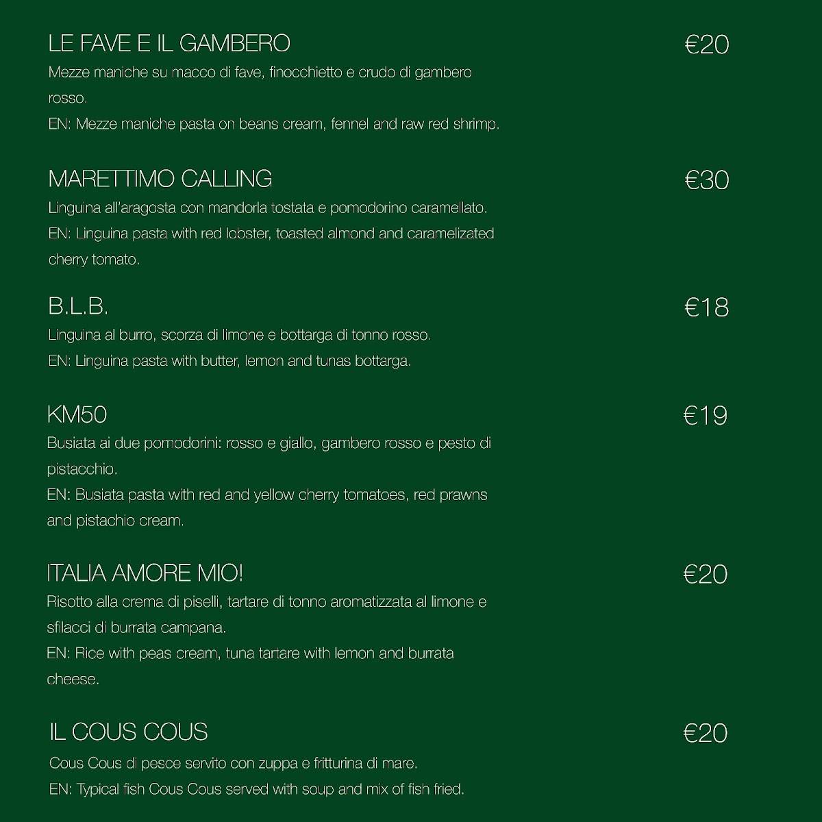 Menu di Ci Vulia 