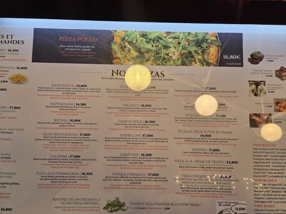 Menu de Cinquecento