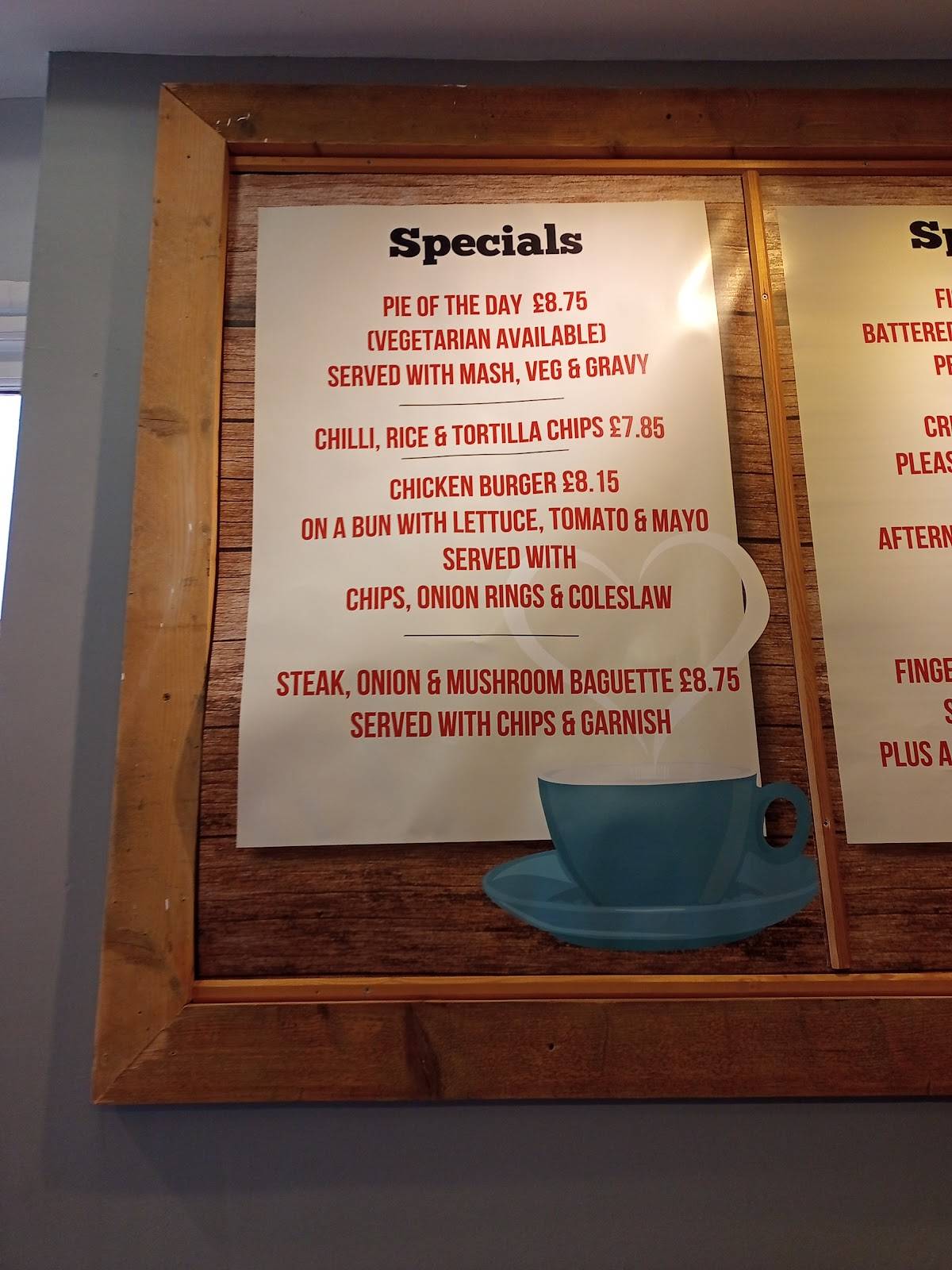 Menu at City Corner Cafe, Lichfield