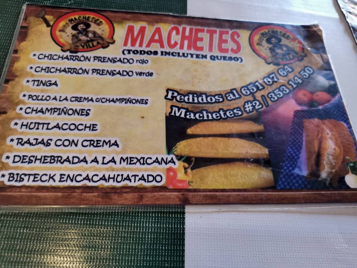 Carta del restaurante Los Machetes De Villa, Ciudad Juarez